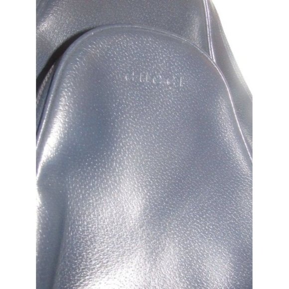 Gucci Vintage Bamboo Line Triangular Navy Blue Leather Backpack - Picture 10 of 12